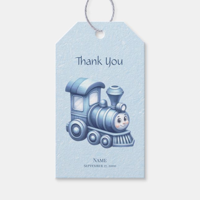 Blue Train Gift Tag (Front)