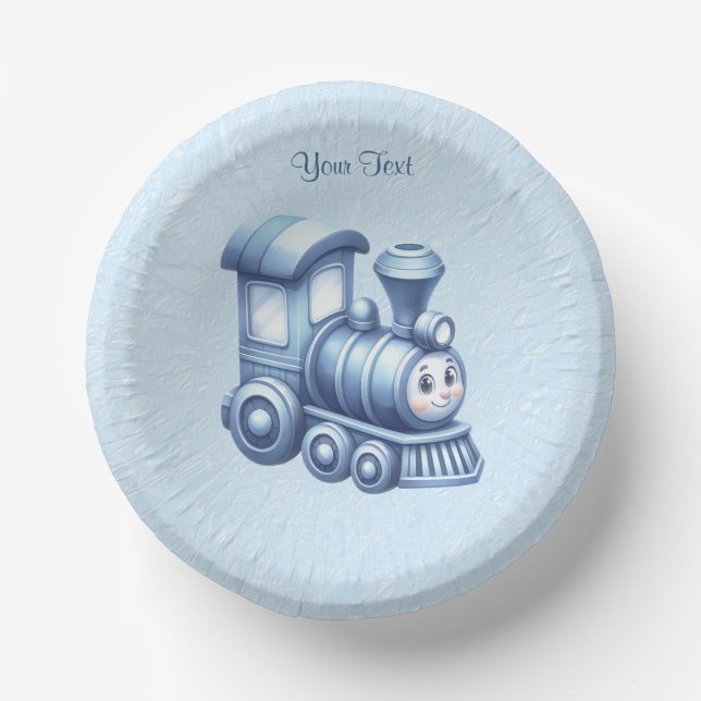 Blue Train Paper Bowl Plate (Front)