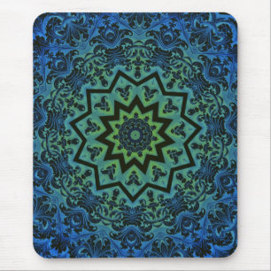 Blue Tranquillity Mandala Mouse Pad