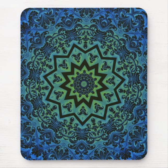 Blue Tranquillity Mandala Mouse Pad (Front)