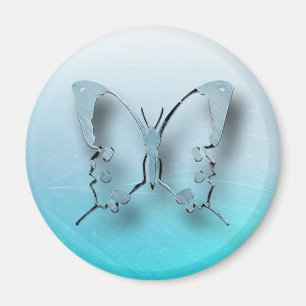 Blue Translucent Butterfly Refrigerator Magnet