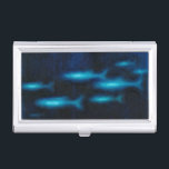 Blue Translucent Fish Silhouettes Business Card Holder<br><div class="desc">This vibrant fine art print of a group of blue translutent fish swimming will be a great addition to any Zazzle product and will bring a great pop of colour. Get it today!</div>
