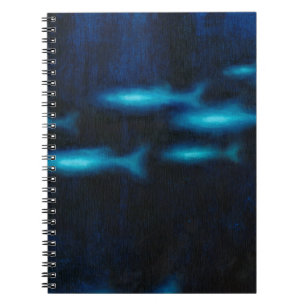 Blue Translucent Fish Silhouettes Notebook
