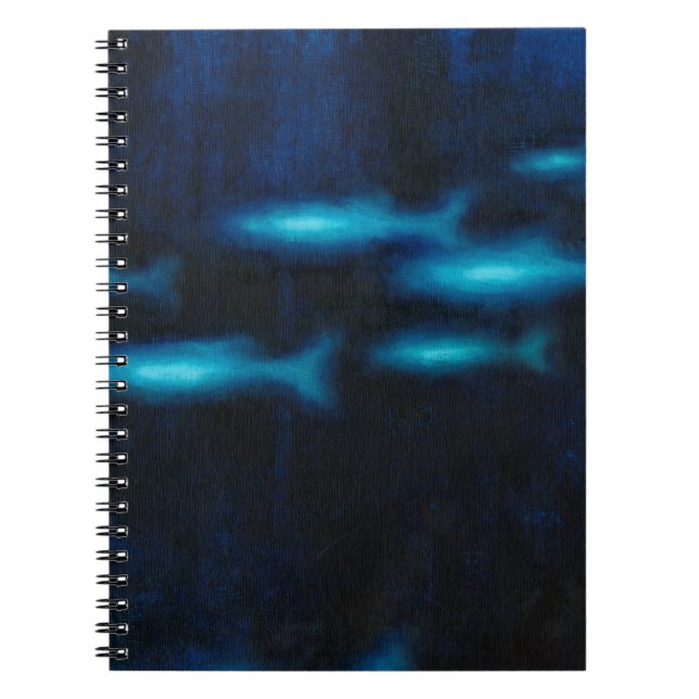 Blue Translucent Fish Silhouettes Notebook (Front)