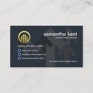 Blue Transport Arrows Logistics Manager Business Card