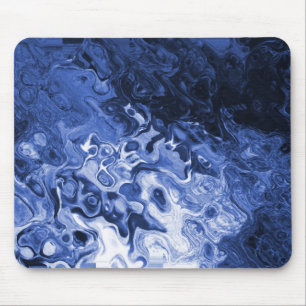 Blue Tree Abstract Mouse Pad