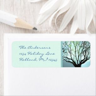 Blue Tree Lights Return Address Return Address Label