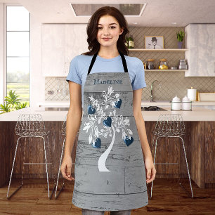 Blue Tree of Hearts Personalised Apron