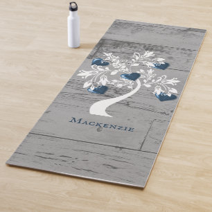 Blue Tree of Hearts Personalised Yoga Mat