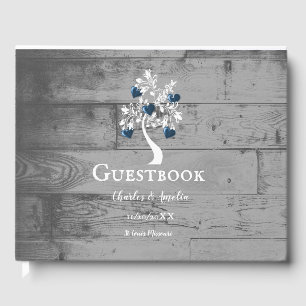 Blue Tree of Hearts Wedding Guestbook