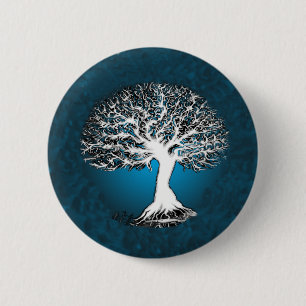 Blue Tree of Life 6 Cm Round Badge