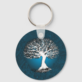 Blue Tree of Life Key Ring