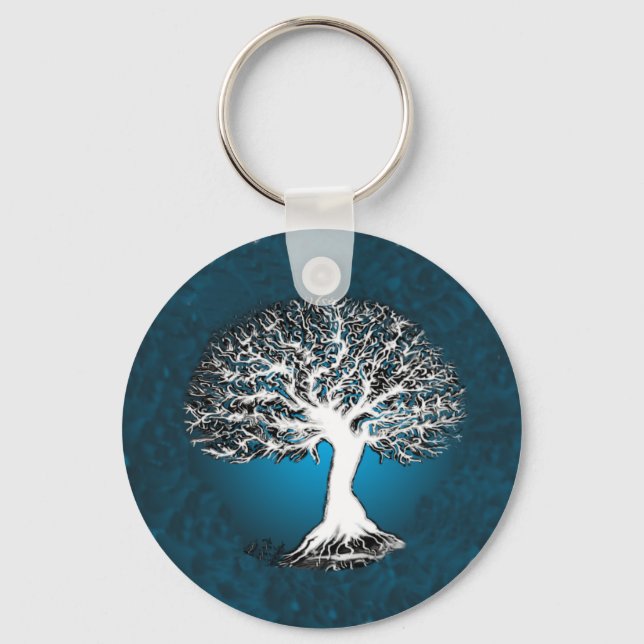 Blue Tree of Life Key Ring (Front)