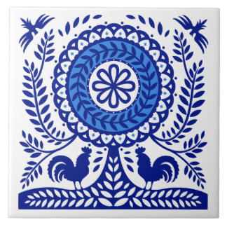 Blue Tree Polish Folk Tile