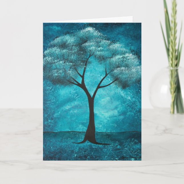 Blue Tree Sympathy Card (Front)