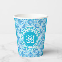 Blue Trellis Print Modern White Text