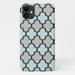 Blue Trellis, Quatrefoil, Moroccan Lattice iPhone 11 Case