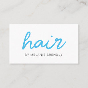 Blue Trendy Modern Hair Stylist Business Card