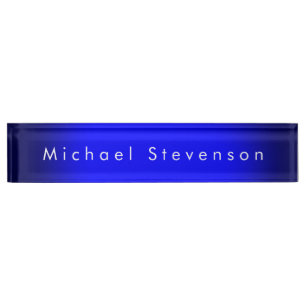 Blue Trendy Modern Professional Nameplate