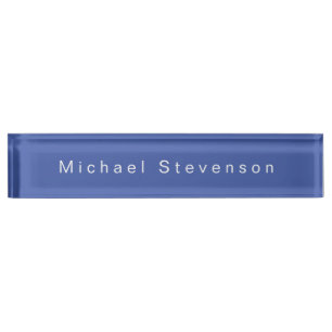 Blue Trendy Modern Professional Nameplate