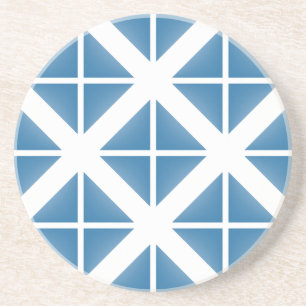 Blue Trendy Triangle Pattern Coaster