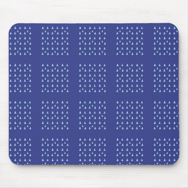 Blue Triangle Geometric Pattern Mouse Pad (Front)