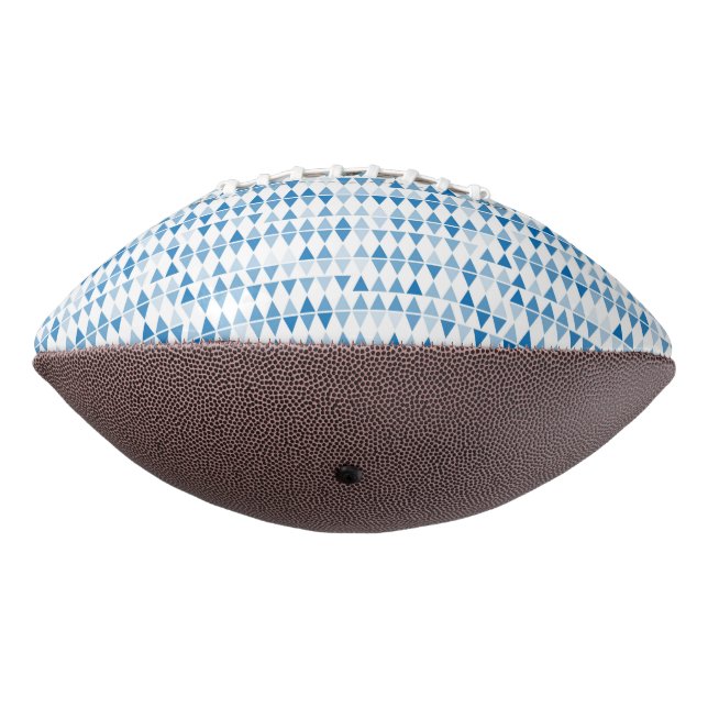 Blue Triangle Pattern Football – Modern Geometric  (Rotated 270)