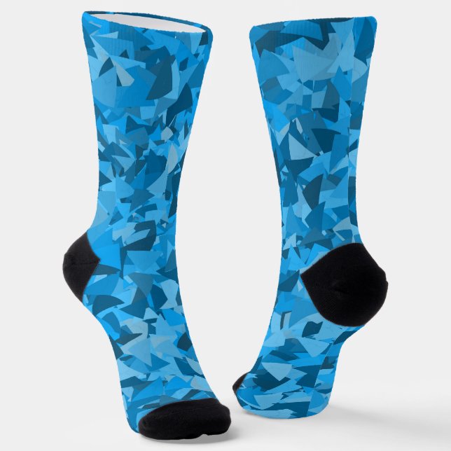 Blue Triangle Pattern Socks (Angled)