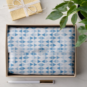 Blue Triangle Pattern Tissue Paper – Modern gift