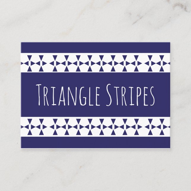 Blue Triangle Stripes  Business Card (Front)