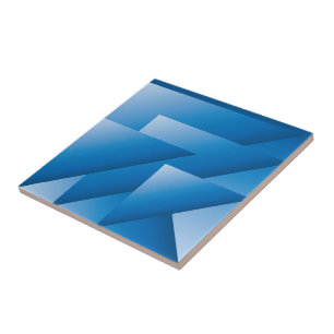 Blue triangles ceramic tile