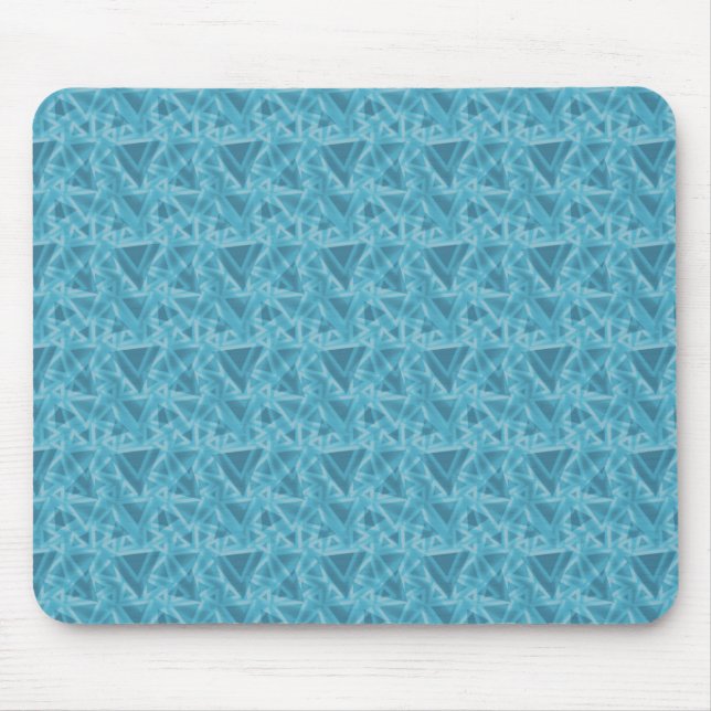 Blue Triangles Pattern Mouse Pad (Front)