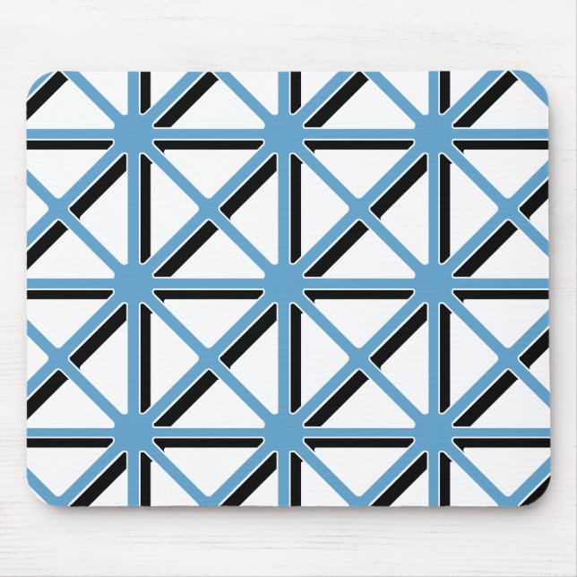 Blue Triangles Pattern Mouse Pad (Front)