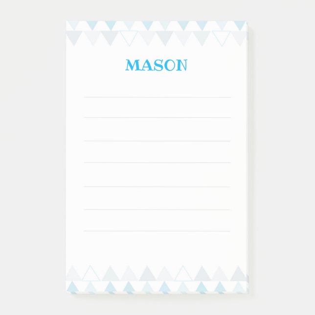 Blue Triangles Post it Notes (Front)