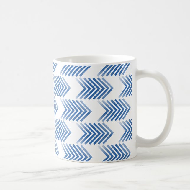 Blue Tribal Arrow Pattern Coffee Mug (Right)