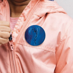Blue Tribal Dolphin 6 Cm Round Badge