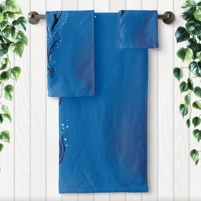 Blue tribal Dolphin Bath Towel Set (Creator Uploaded)