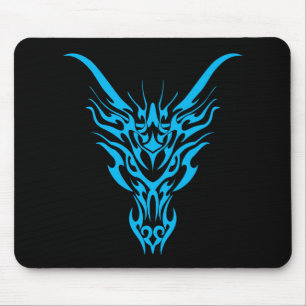 Blue Tribal Dragon Mousepad