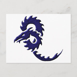 Blue Tribal Dragon Postcard