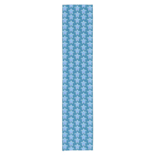 Blue Tribal Honu Sea Turtles Short Table Runner