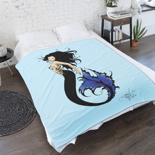 Blue Tribal Mermaid Fleece Blanket