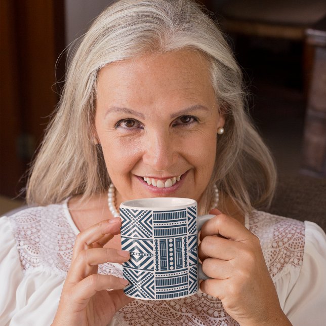 Blue Tribal Pattern Art Coffee Mug (Mugs and cups)