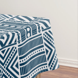Blue Tribal Pattern Art Tablecloth