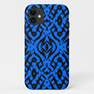 Blue tribal shapes pattern iPhone 11 case