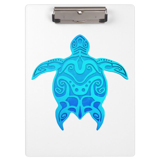 Blue Tribal Turtle Clipboard (Front)