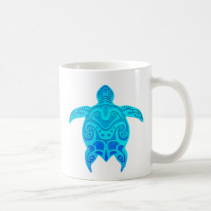 Blue Tribal Turtle Coffee Mug