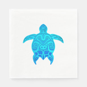 Blue Tribal Turtle Napkin