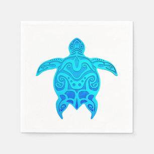 Blue Tribal Turtle Napkin