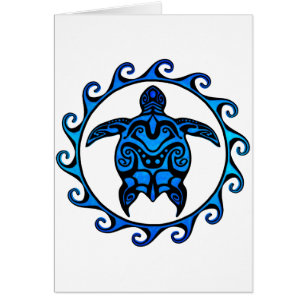 Blue Tribal Turtle Sun