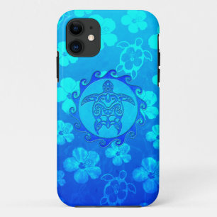 Blue Tribal Turtle Sun iPhone 11 Case